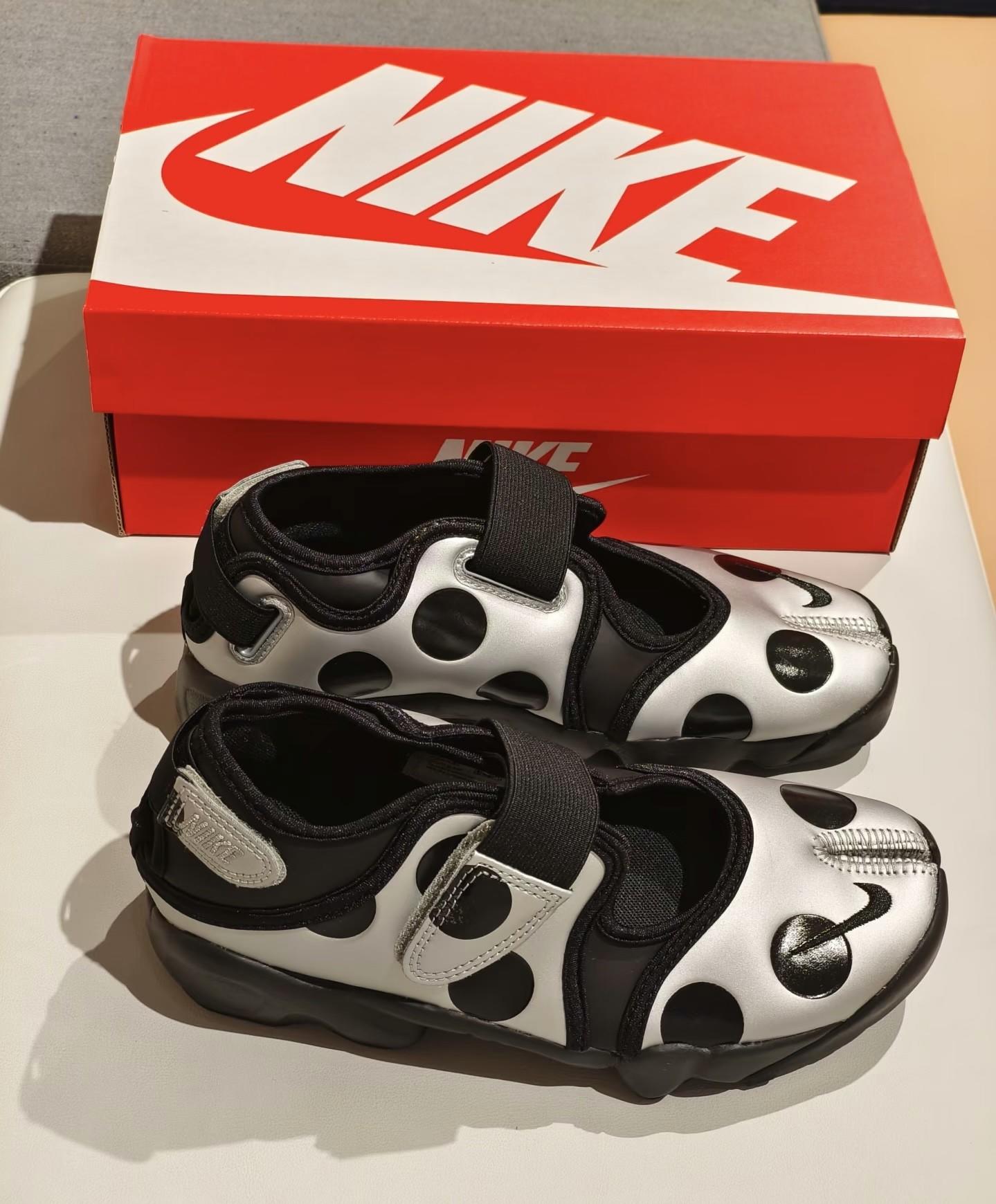 Nike Air Rift波点忍者鞋黑白控的夏日宝贝